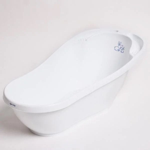 Ванночка 92см Зайчик зі зливом та термометром біла KR-011-103 TEGA  BABY