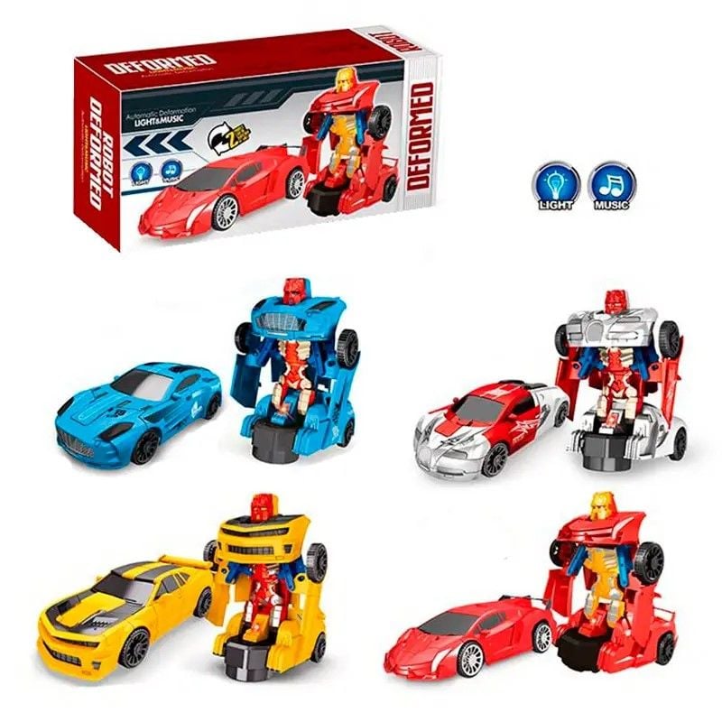 Машина  трансформер на бат муз світло коробка 16*8*5,5см 117-2 Китай