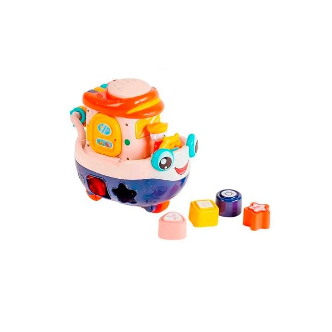 Кораблик  муз на бат муз рух  сортер барабан коробка 39*25*17,5см BM1110 Китай