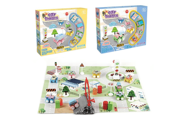 Ігровий килимок Rally City 4маш знаки  коробка 30*25*6,5см RD001-3 Китай