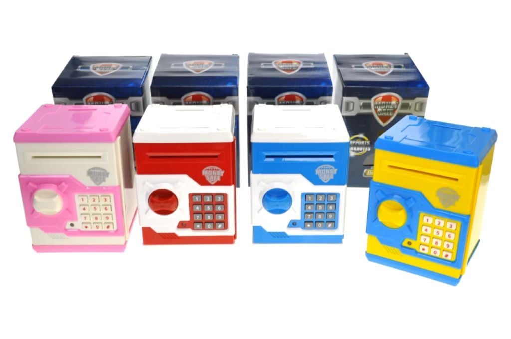 Сейф-копілка електронна на батарейках муз світло коробка 20*14,5*14см WF-3001 Китай