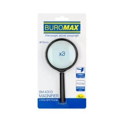 Лупа переглядова d 75 мм з ручкою планшет BM4303 Buromax