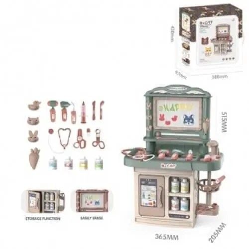 Набір лікаря стіл з аксесуарами бат муз світло тече вода 2кол коробка 43*39*10см XQ328-8 Китай