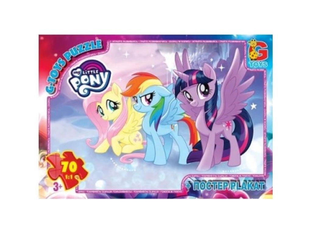 Пазли 70эл 30*21см My little Pony+ постер в коробці 20*13см MLP014 G-Toys
