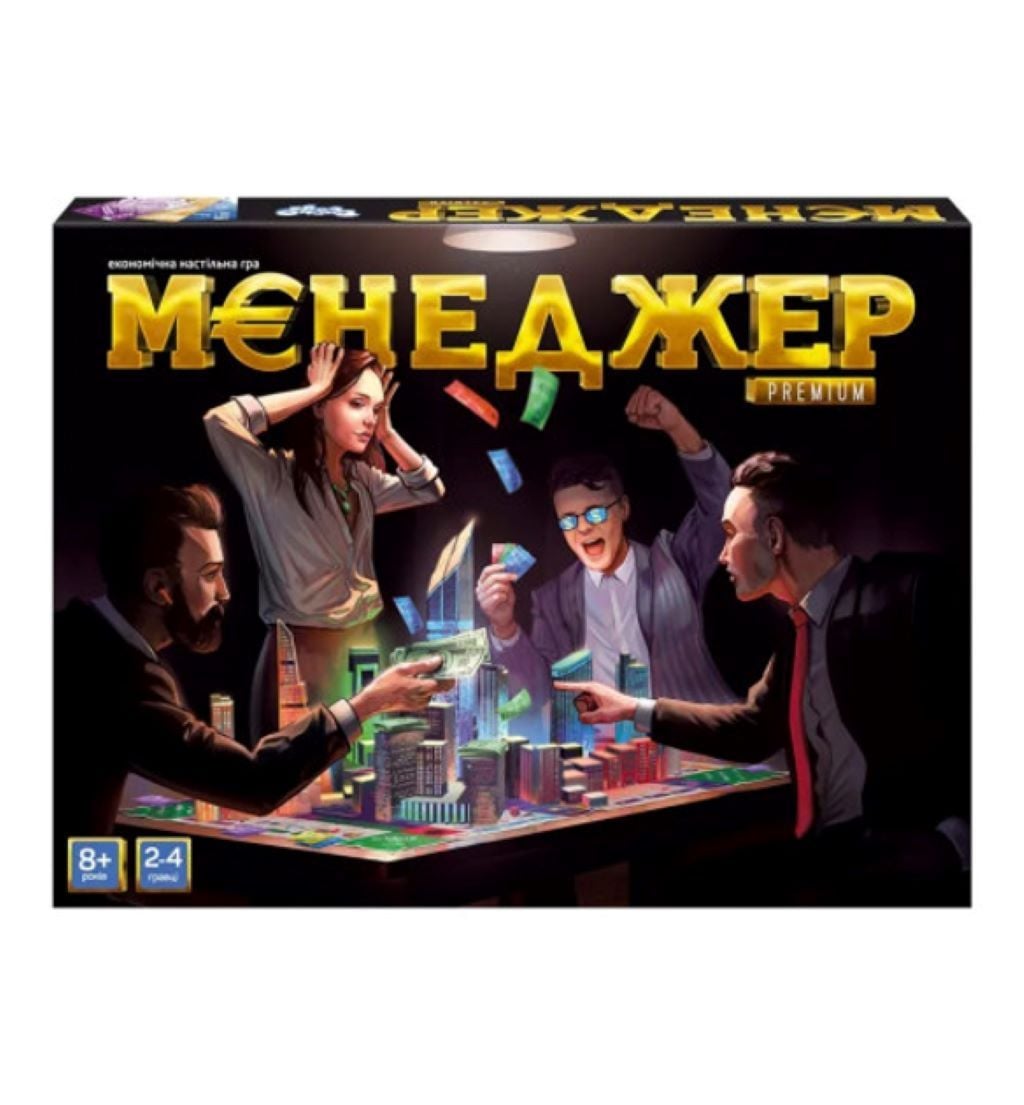 Настільна гра Менеджер Premium ігрове поле 24 картки 100 фішок рос у коробці 39*29*5см G-ManP-01-01 Danko toys