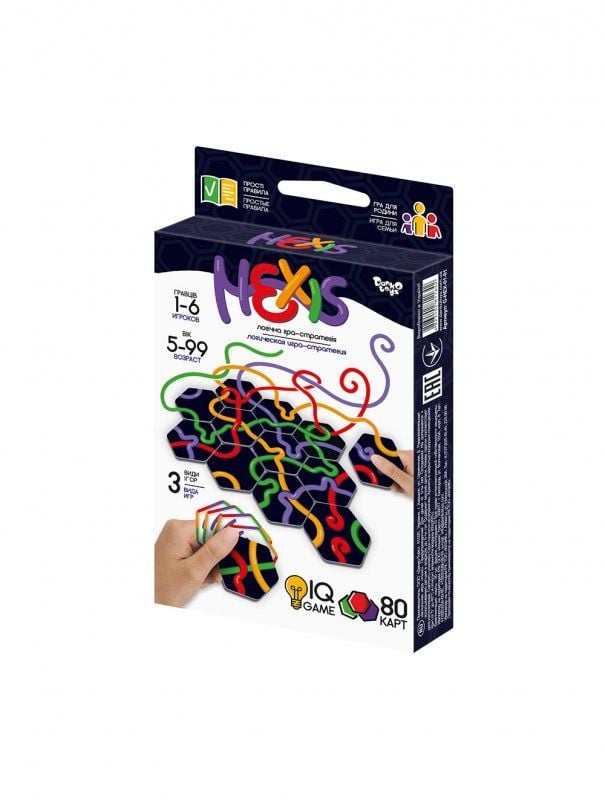 Настільна гра логічна Hexis 80 карток в коробці 15*2*9см G-HEX-01-01 Danko toys