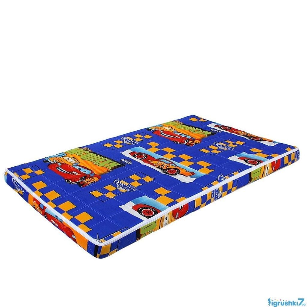 Матрас 120*60*7см кокос- паролон полікоттон Малютка2 Тачки синій 11122234 Україна