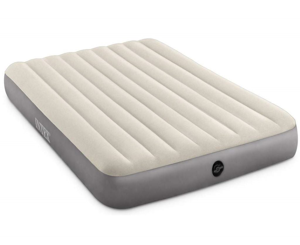 Надувний матрас велюр сірий 152*203*25см коробка 64103 intex
