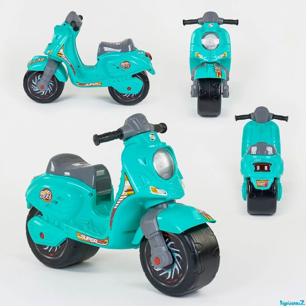 Толокар скутер 2х колісний бірюза пластик 502бір Оріон