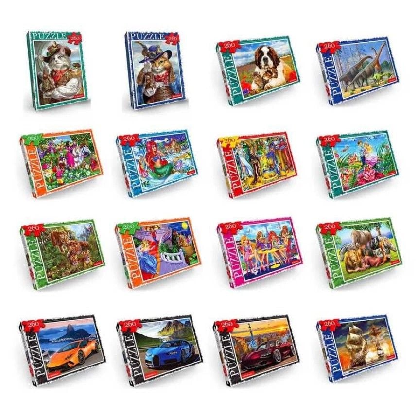 Пазли 260дет сім'я тигрів коробка 260-13-02 danko toys