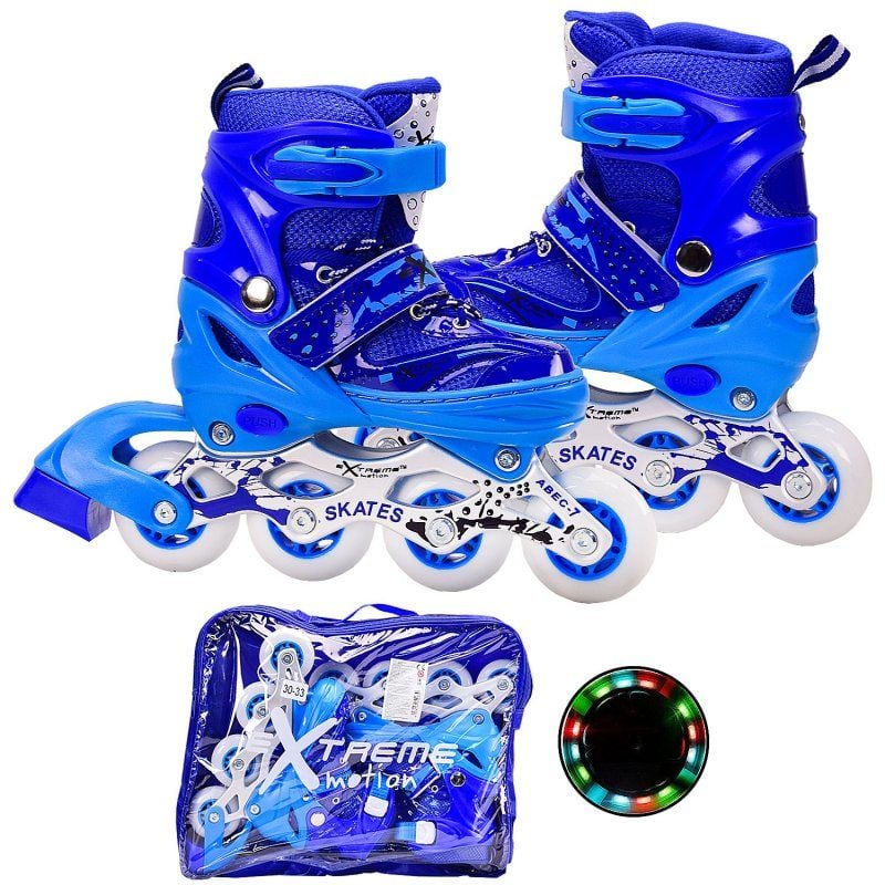 Роліки 38-41р метал рама PVC колeса  сині в сумці R2080 Китай