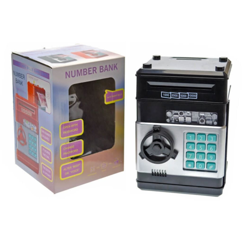 Сейф копілка електронна з кодом звук світло затягує купюри бат коробка 19*13,5*14см 881506 Китай