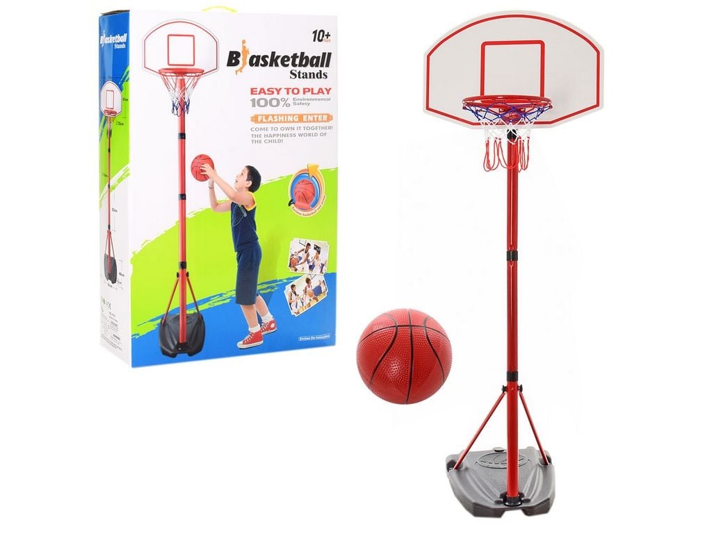 Баскетбольне кільце 240*48см на стітці щит сітка м'яч насос валіза 70.5*51*16см MR0185 країна іграшок