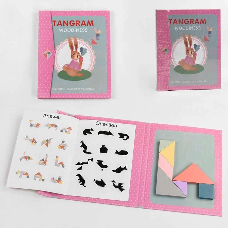 Танграм магнітний планшет 7фігур книжка з завданнями пакет 23*18см 49875 Китай