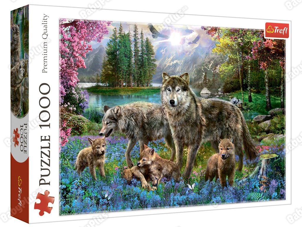 Пазли 1000ел  сім'я вовків у коробці  68*48см 10558 Trefi