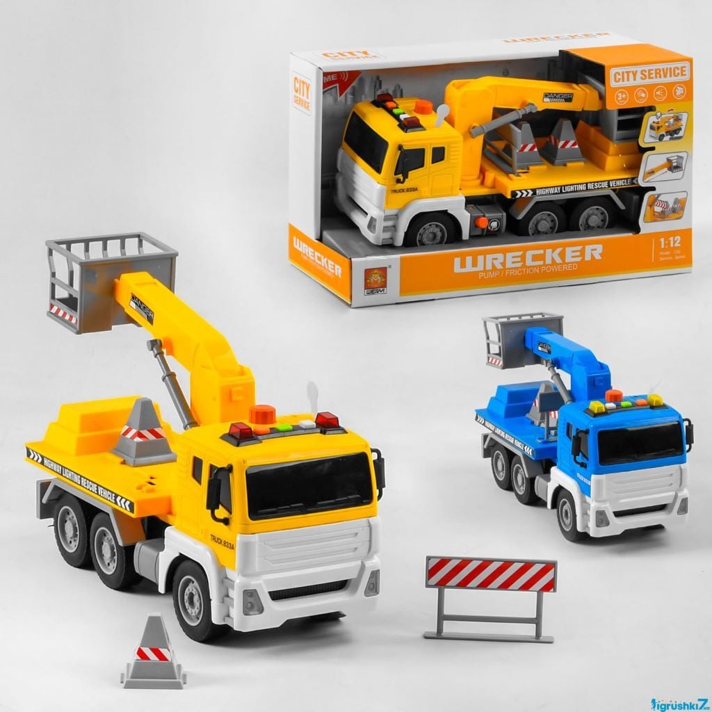 Машинка автовишка на бат світло звук інерція коробка 31*22*19,5см WY833A Китай