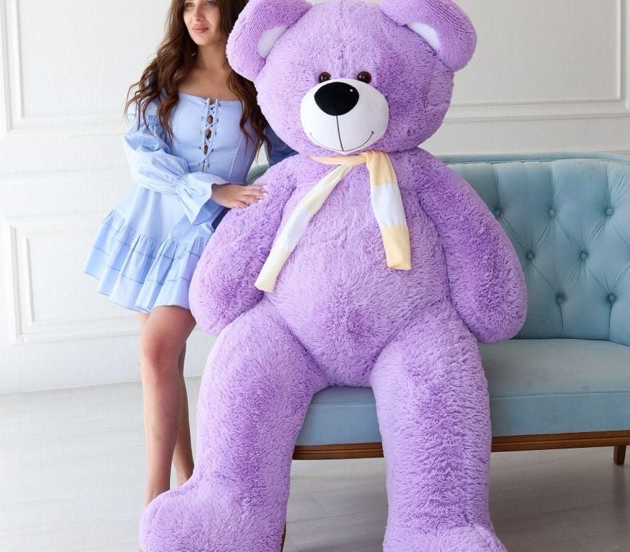 М'яка іграшка ведмедик 160см з шарфом травка Ч421 чайка