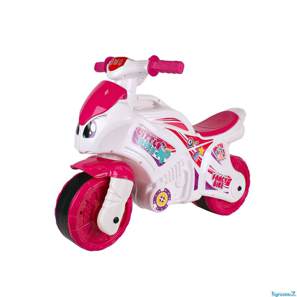 Мотобайк спорт рожевий з білим та ручкою для переносу звук ефекти 70*55*25см 6368 Технок