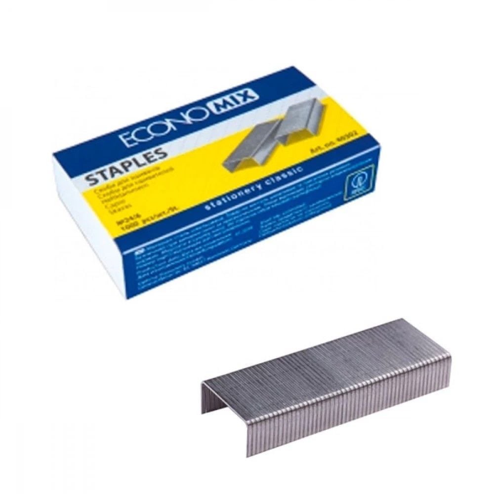 Скоби №24/6 для степлера 1000шт у коробці 7*4*1см 40302 Econo mix