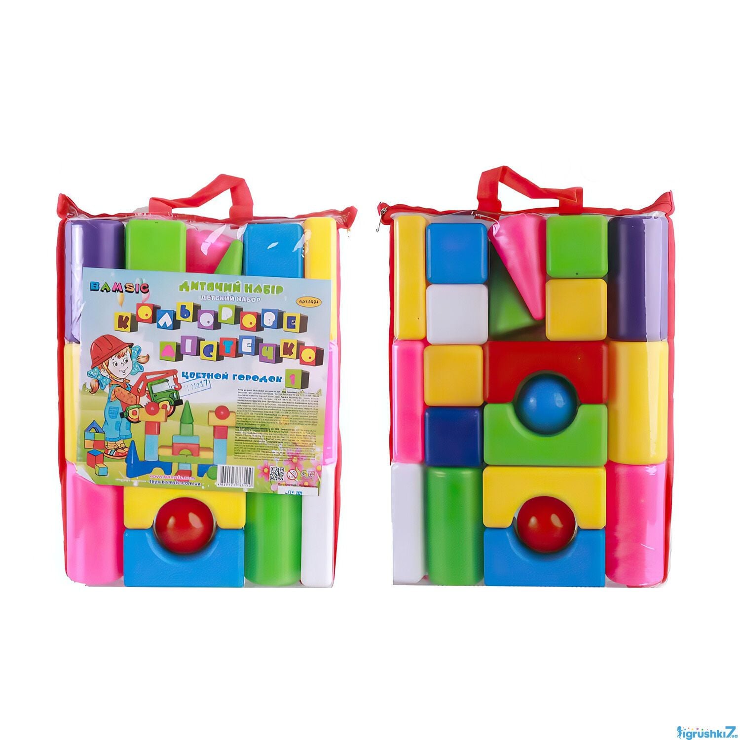 Кубики будівельні Кольорове містечко №1 21дет в сумці 5604 bamsic