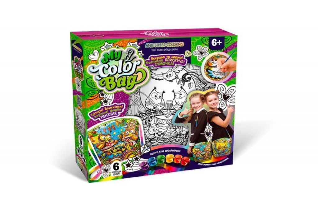 Набір для творчості My Color Bag сумка Сова 6 кольорів фарб в коробці 24*6*24см COB-01-04U Danko toys