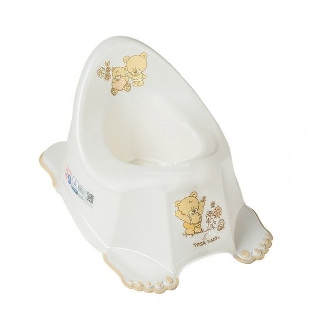 Горщик Ведмедики з протиковзаною гумою пластм біла перлина DZ-013-118 TEGA  BABY