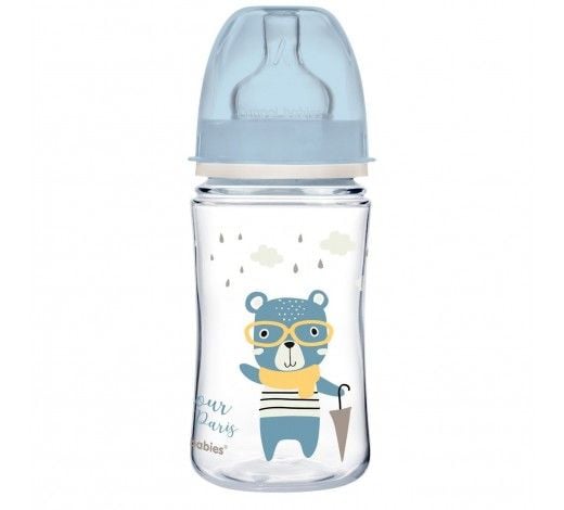 Пляшечка 240мл антиколікова  з широким отвором 35/232_blu canpol