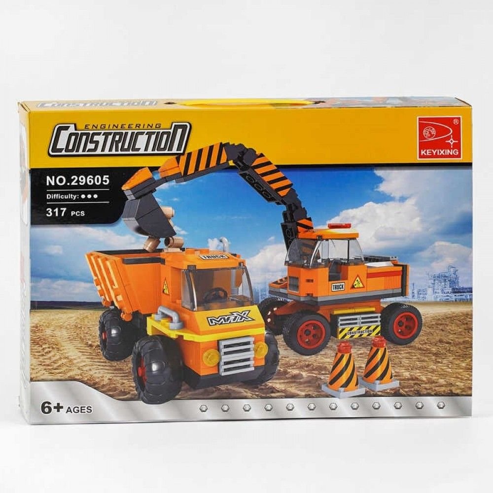 Конструктор 317д Будтехніка фігурки коробка 38*28*6,5cм 29605 KEYIXING