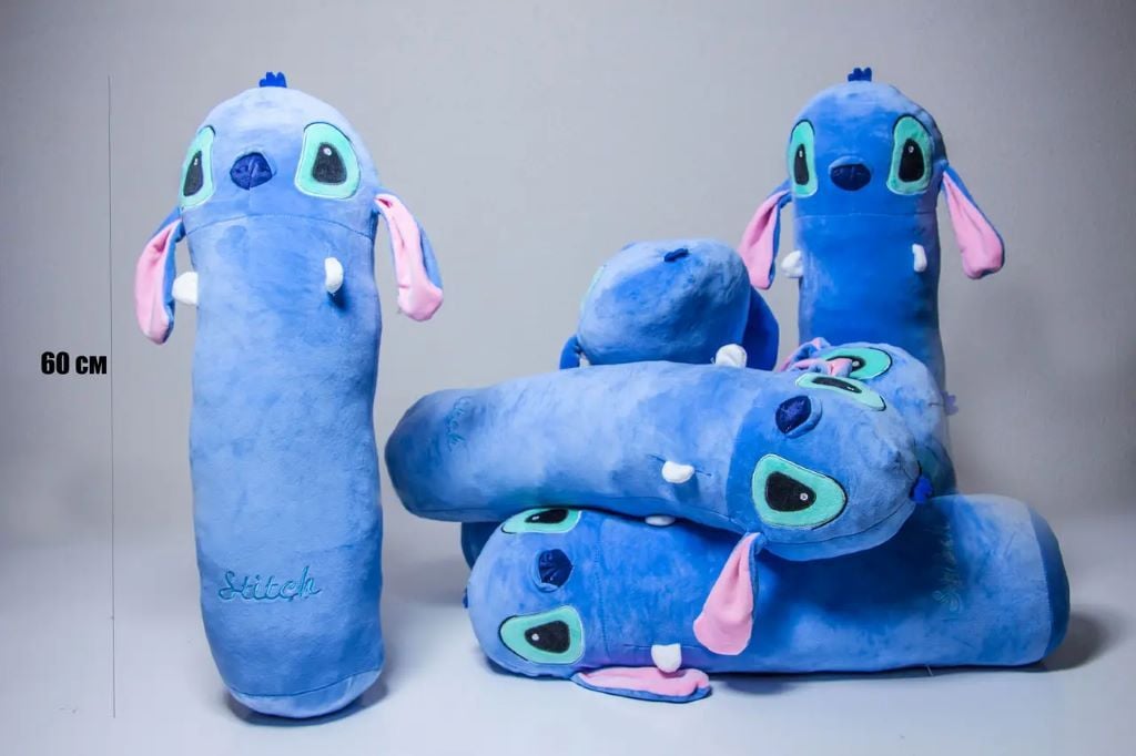 Стіч подушка 60см обіймашка батон синій B1060-60 Китай