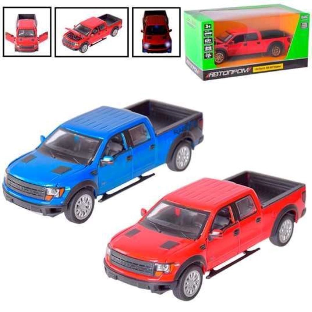 Машина металева 1:34 Ford F-150 SVT Rapator світло звук  відчин двері в коробці 20*11*10см 68363 Автопром