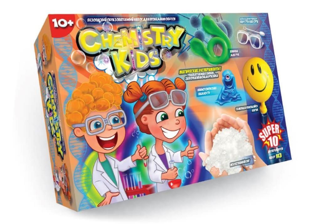 Досліди набір Chemistry Kids 10експериментів по хімії і фізиці в коробці 23*35*10см CHK-01-03U Danko toys