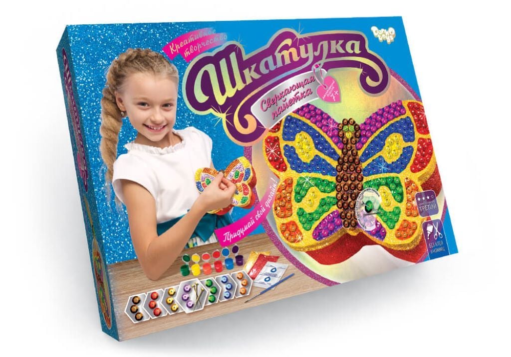 Креативна творчість Скринька паєтки фарби у коробці 26*19*7см SHR-01-04 Danko toys