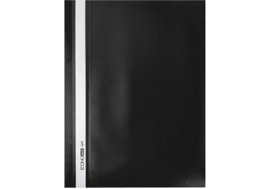 Папка А4 швидкозшивач пластикова тонка чорна без перфорації 38503-01 Econo mix