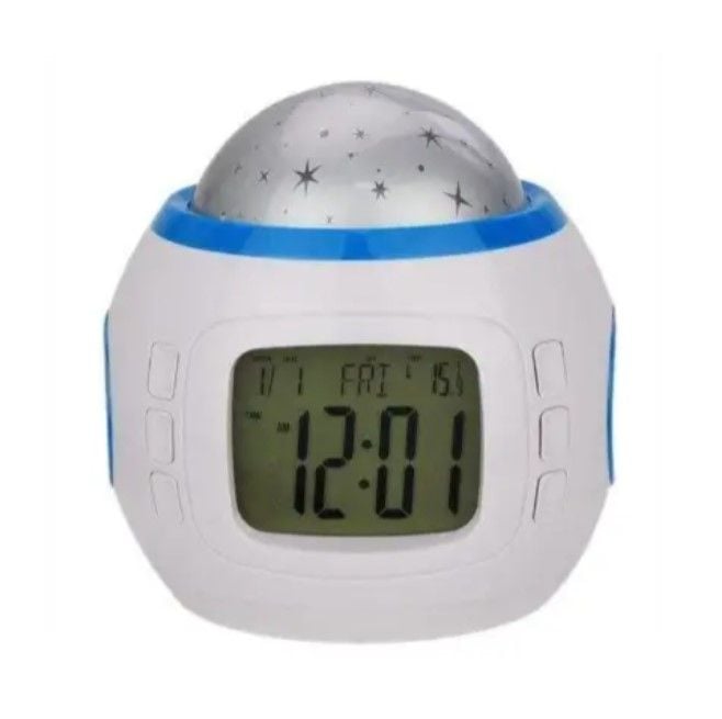 Нічник проектор зоряне небо годинник батар коробка 11*11*11см 1038 Китай