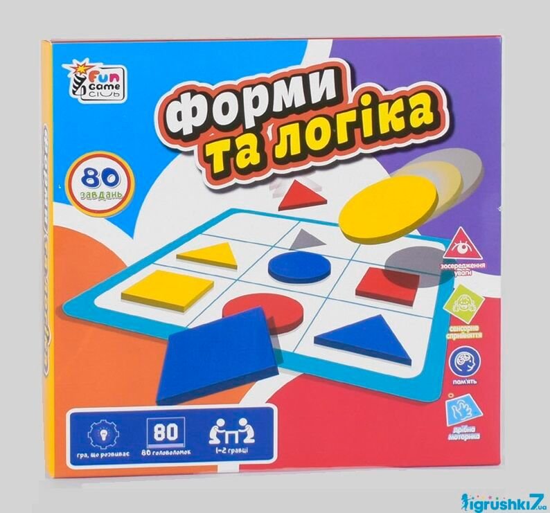 Гра Форми та логіка укр коробка 17*17*3,5см UKB-B0034 Fun Game