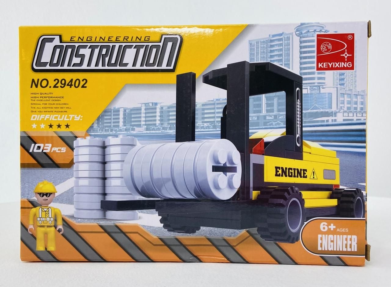 Конструктор 103д будтехніка Вилковий навантажувач коробка 22*15*4,5см 29402 KEYIXING