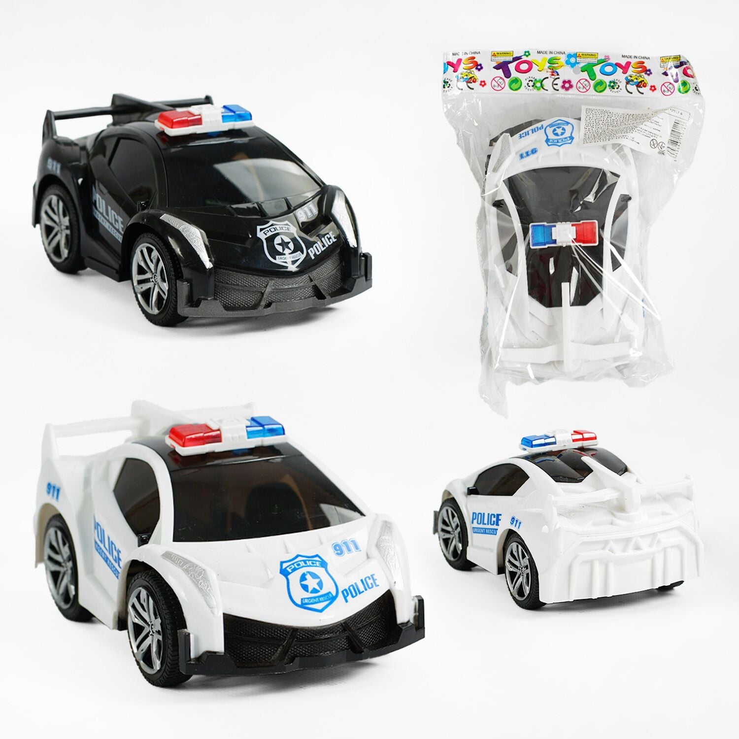 Машина  Поліція пластик інерція 17см 2 кольори в пакеті 12017-6 Китай