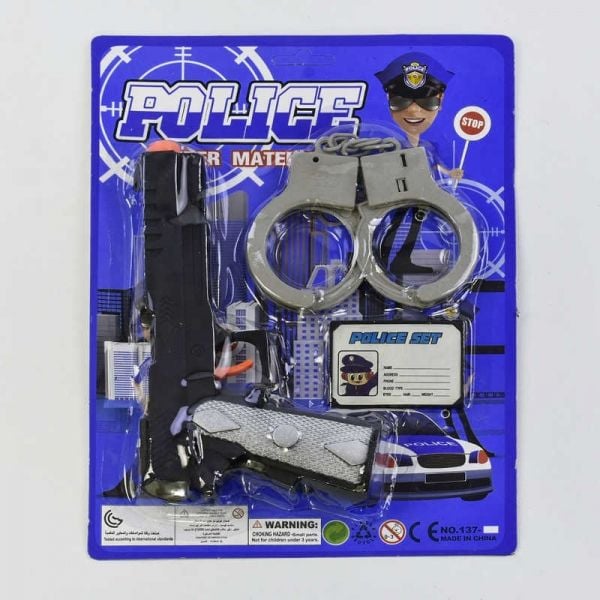 Набор поліцейського пістолет  наручники на листі 137-12 Китай
