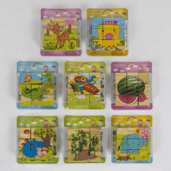 Кубики дерево Склади малюнок  на планшеті 15*12см C39021 Китай