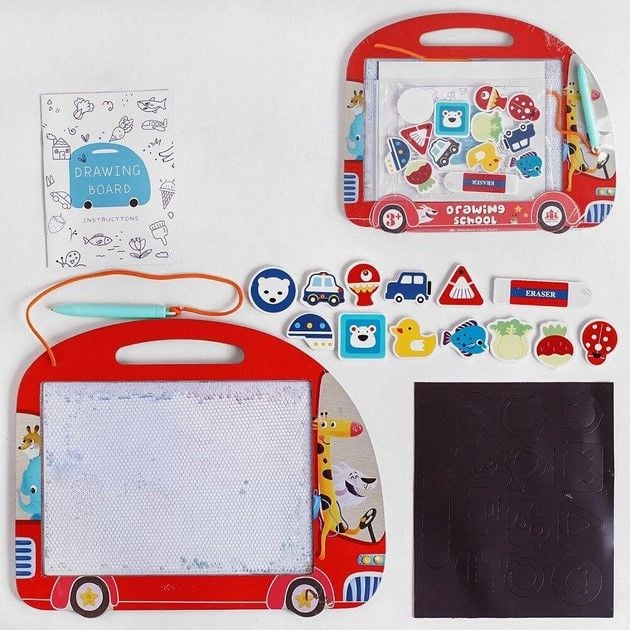 Дошка для малювання дерев'яна 28 см магнітна в плівці C54574 Китай