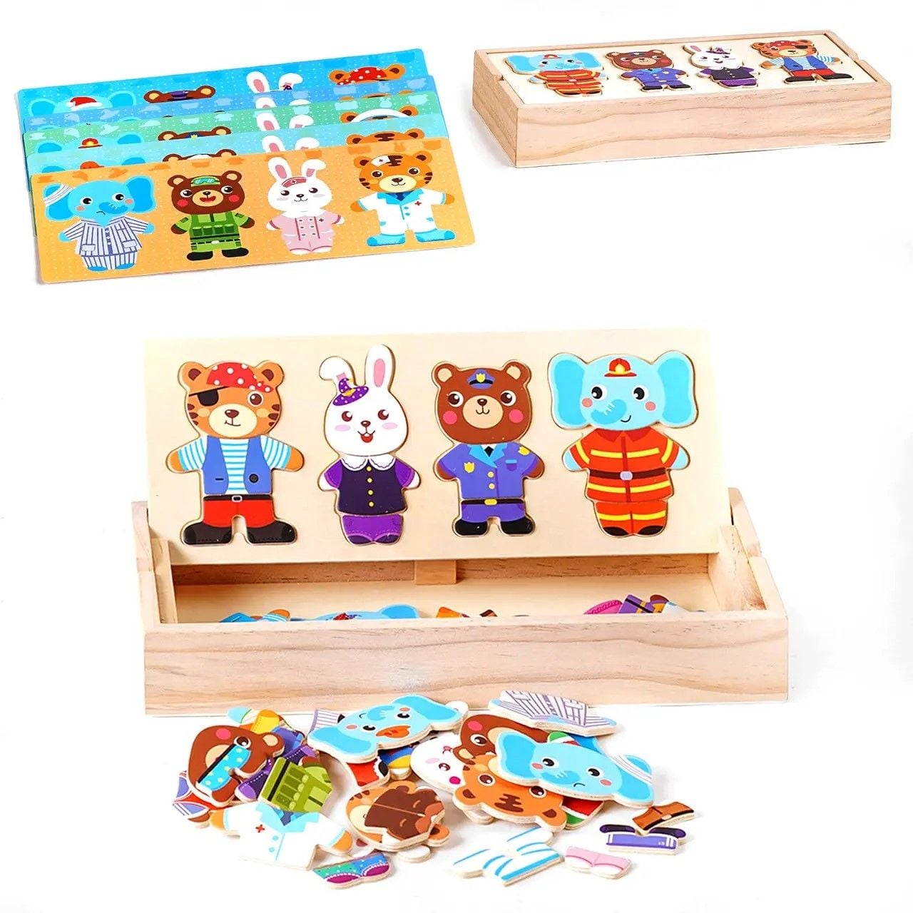 Дерево  логіка Пазли Тварини 30*13*4см C52519 Китай