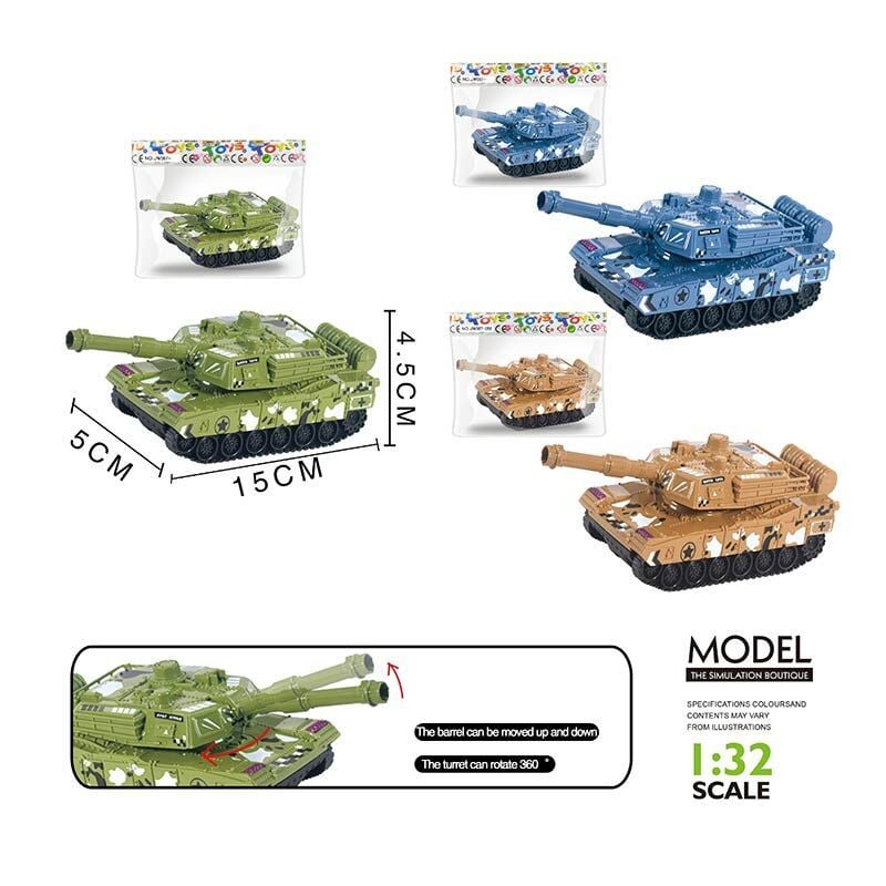 Танк 11см інерція у пакеті мікс кольорів JW567-067 Китай