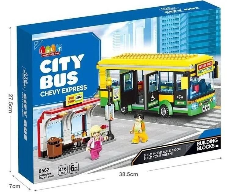 Конструктор 416д City Bus міський автобус  коробка 38*27*7см 9565 JDLT