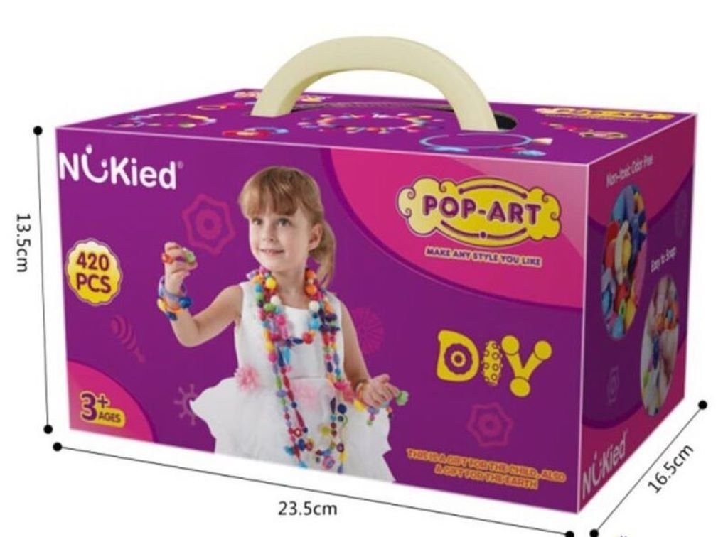 Прикраси своїми руками Pop-Art 420дет намистини що самоз'єднуються ввалізі коробка 33*28*6см 8925 Китай