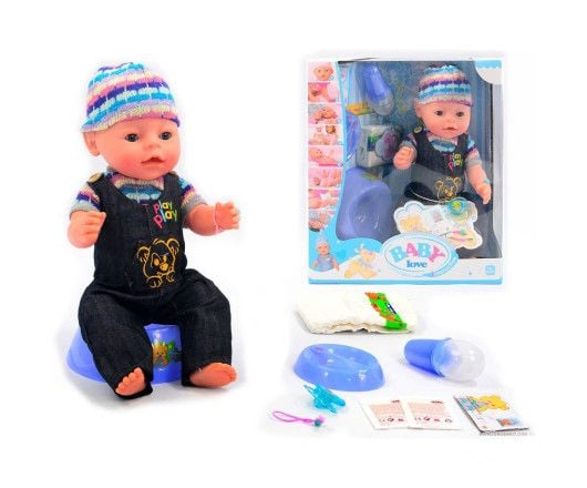 Пупс 42см 8 функцій горщик соска підгузок 2види в коробці 32,5*8*18см BL013B Китай