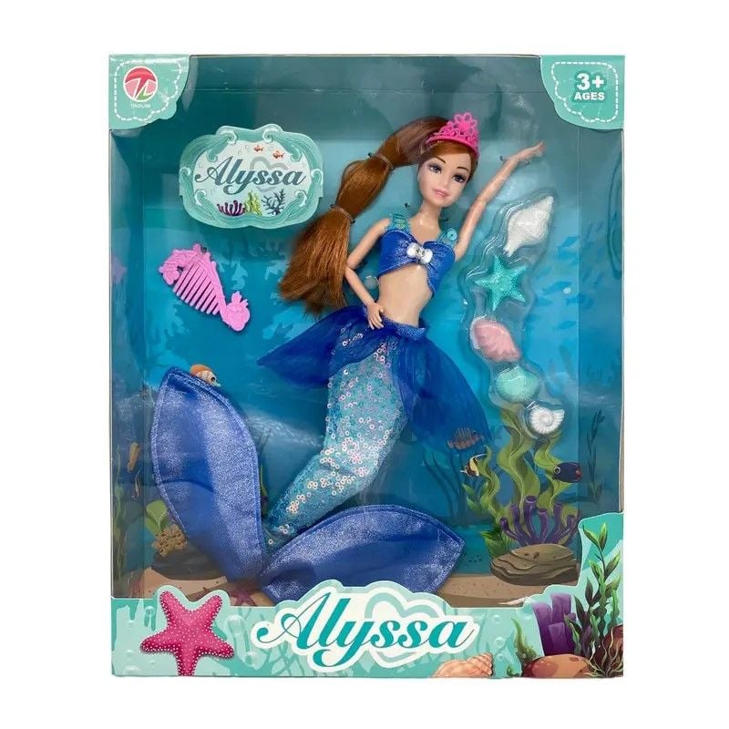 Лялька русалочка з дельфіном аксесуари у коробці 33*28*17*5см 26007 Китай