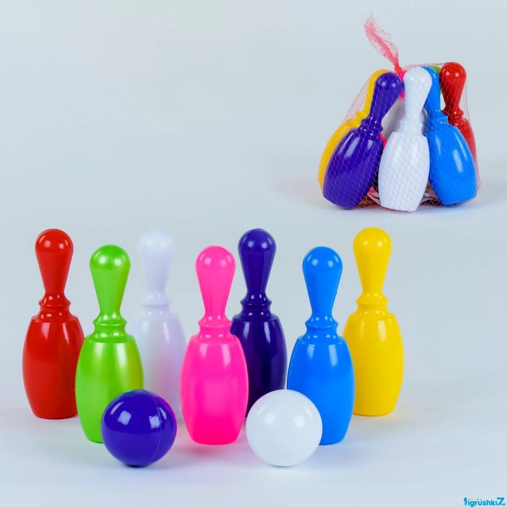 Кеглі 7шт 2 кулі середні у сітці 024/2 Bamsic