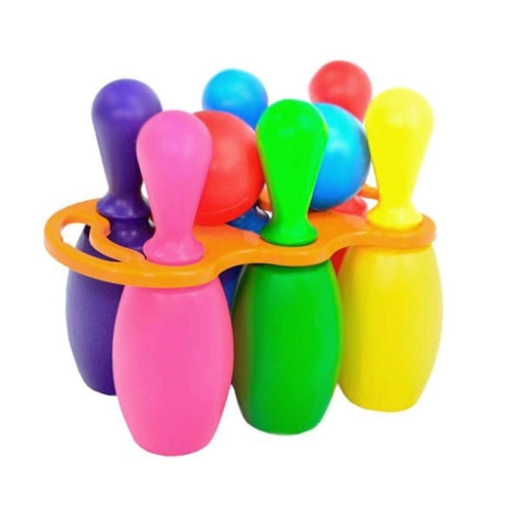 Кеглі 6шт+2кулі пластмас з ручкою сітка 024/3 Bamsic