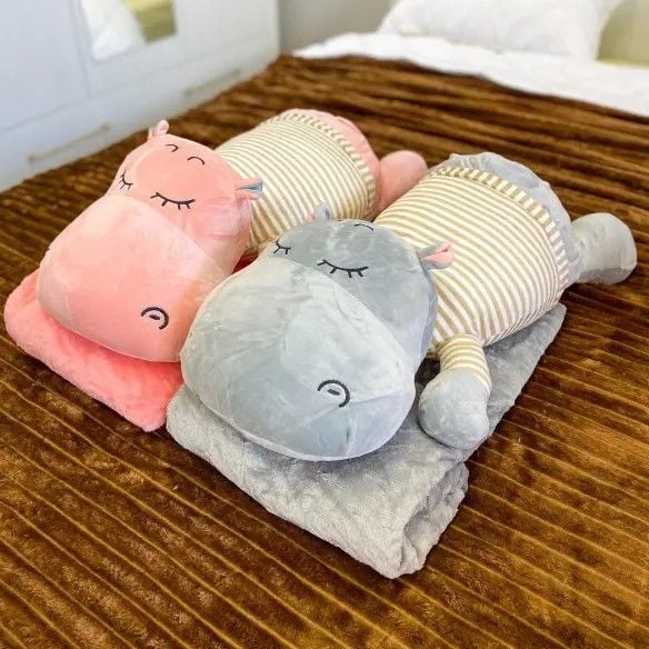 М'яка іграшка Бегемотик 60см з пледом 174*104см 13942 Китай