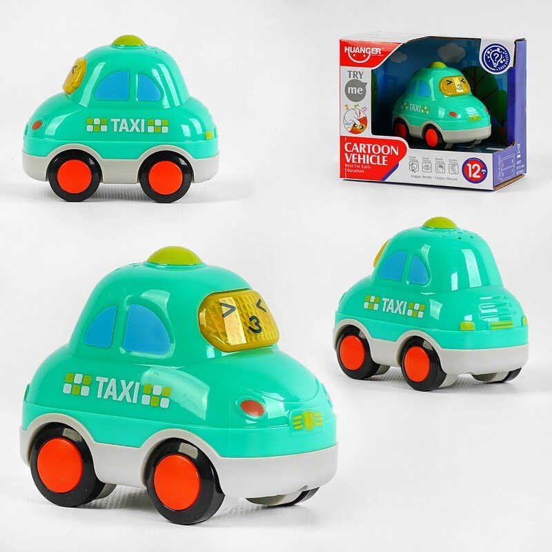 Машинка іграшкова Таксі на бат звук світло в коробці 13*11,5*8см HE0537D HUANGER
